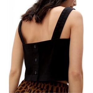 Everlane Button Back Crop Tank Black Size 14